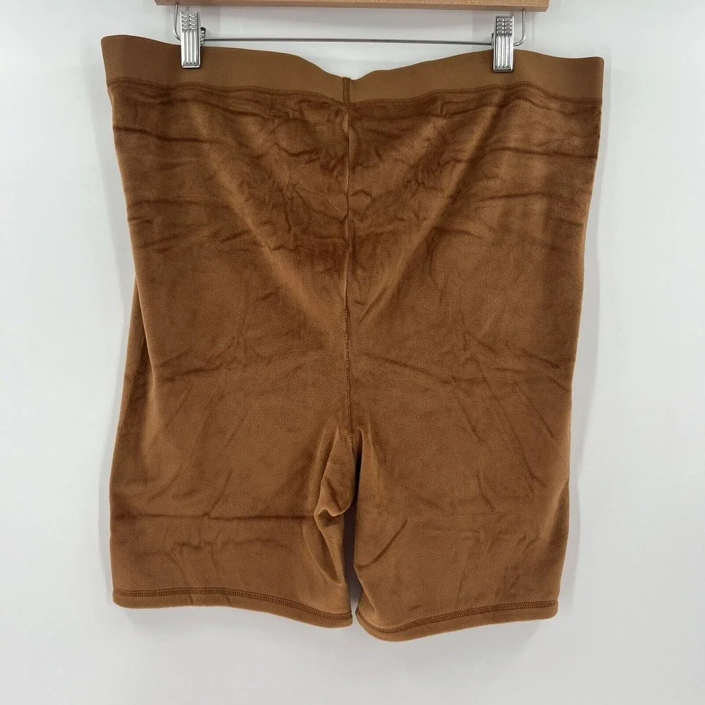 NWT Skims High Rise‎ Stretch Velour Boxer Bike Shorts Copper Size 4XL